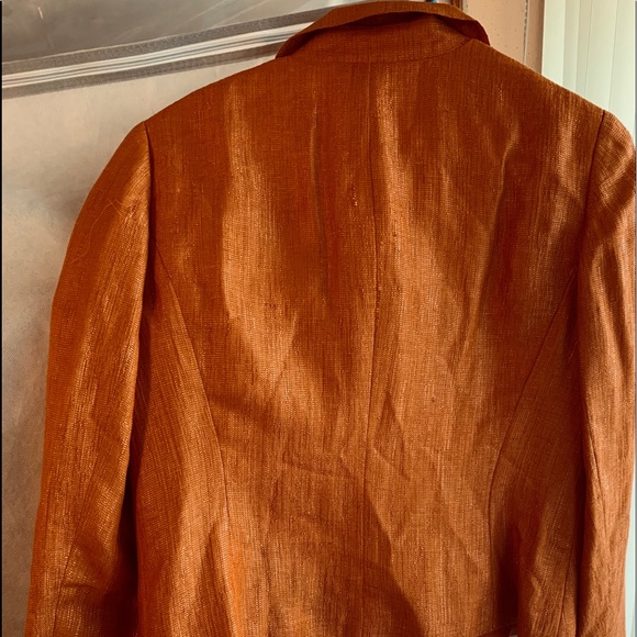 Lafayette 148 NY Waist Length Jacket Orange S 10 - Picture 2 of 7